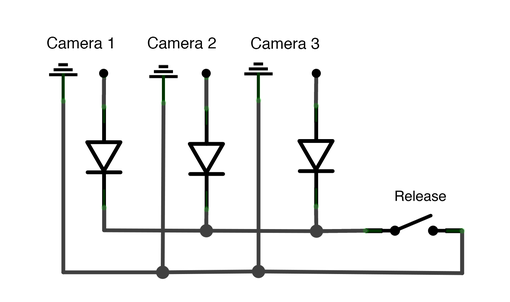 Passive Camera Passive circuit for triggering cameras